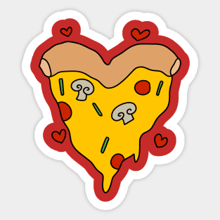 Heart Shaped Pizza Slice Sticker